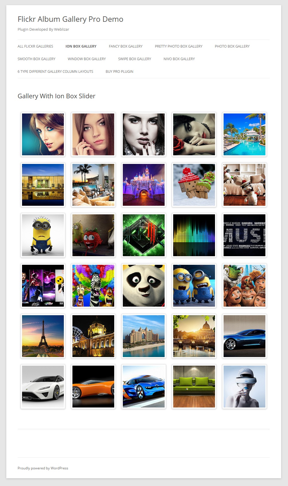 Flickr Album Gallery Preview On Page