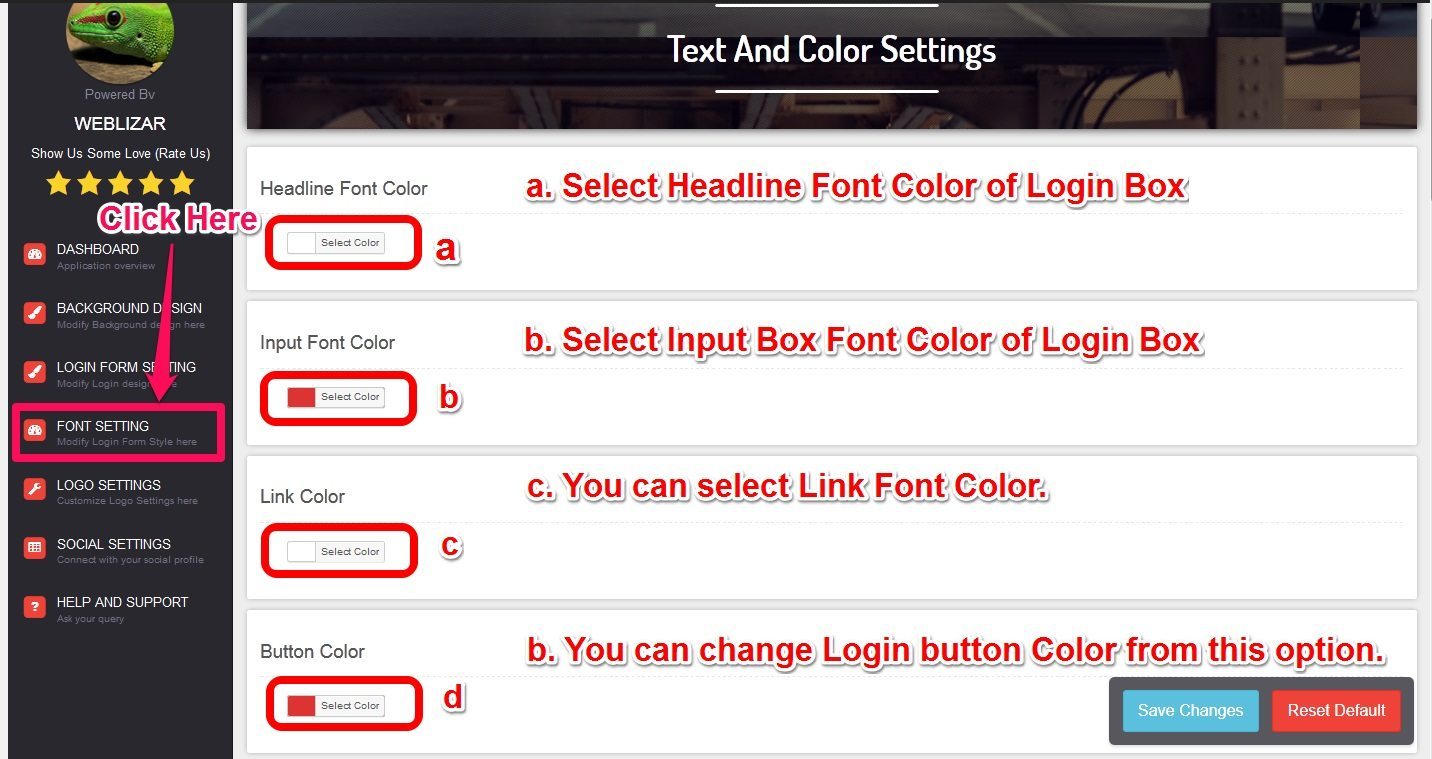 acl-text-and-color-setting