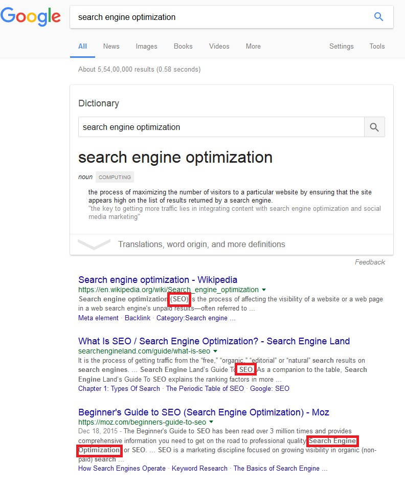 lsi keywords on google search