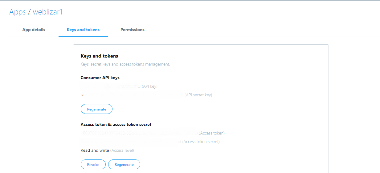 generate twitter API key