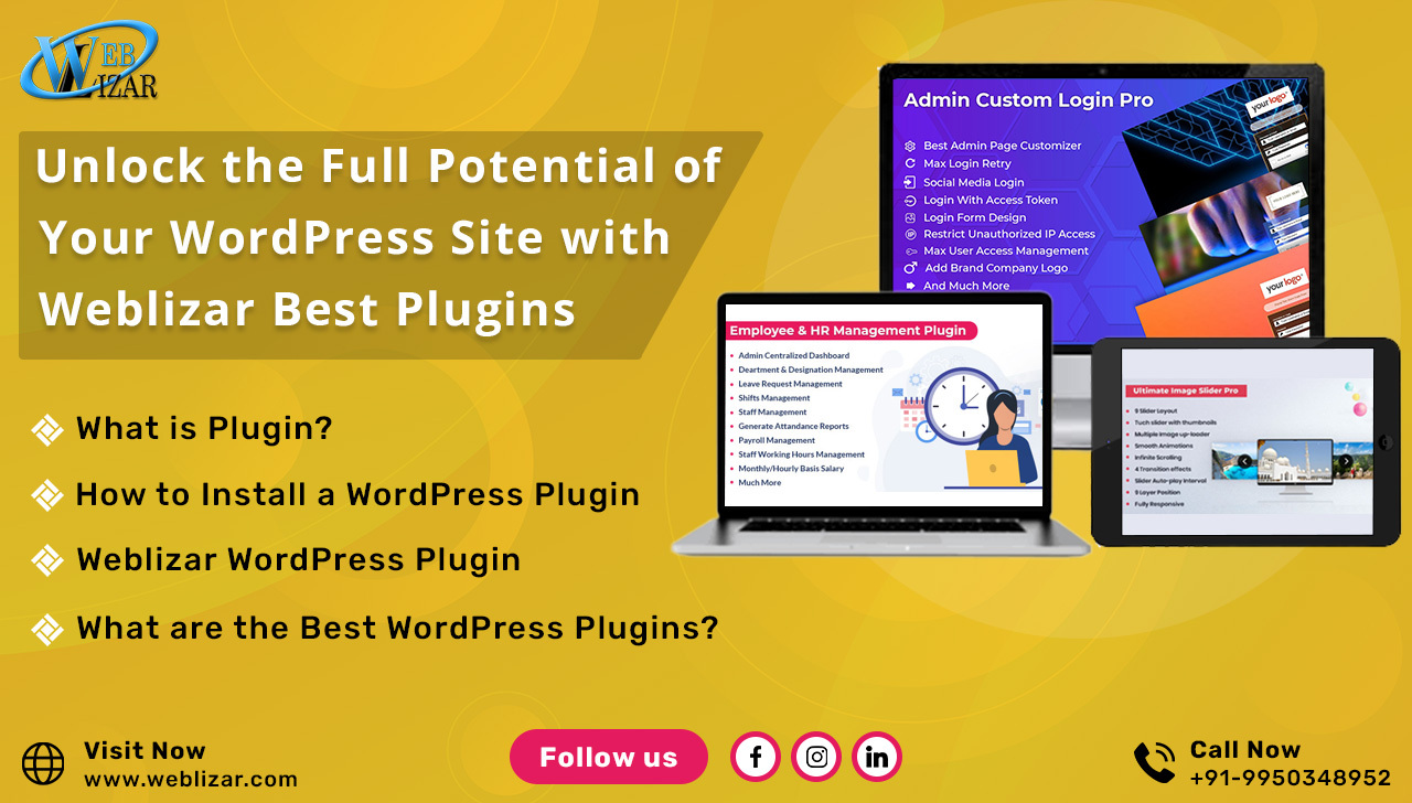 Unlock the Full Potential of Your WordPress Site with Weblizar Best Plugins