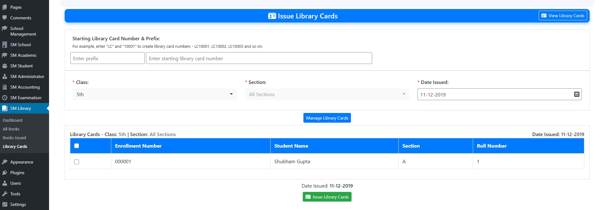 Issue Library Cards