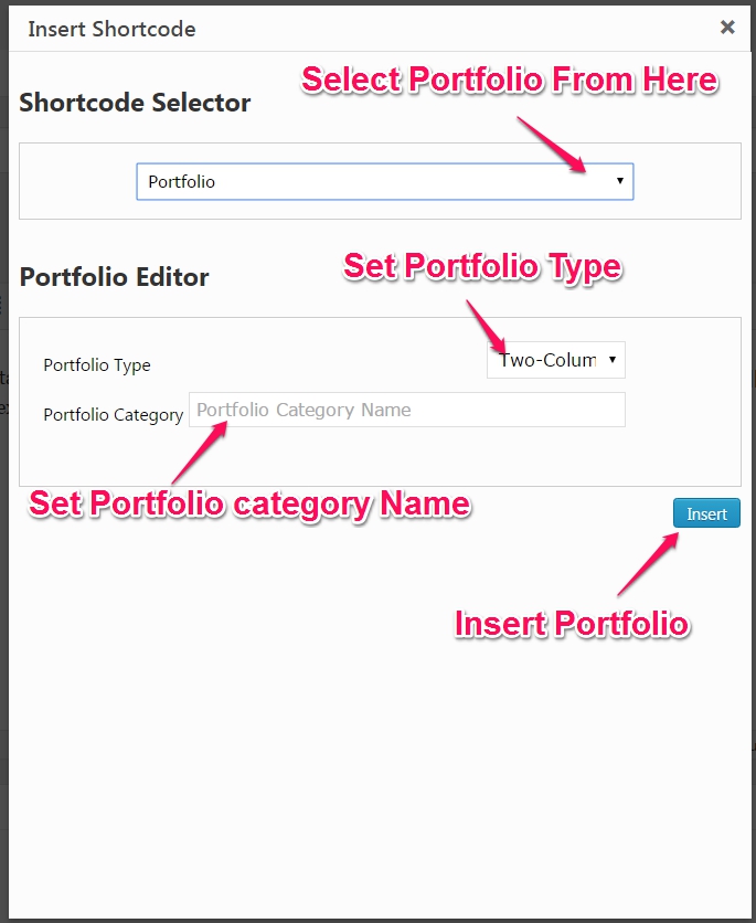 portfolio shortcode