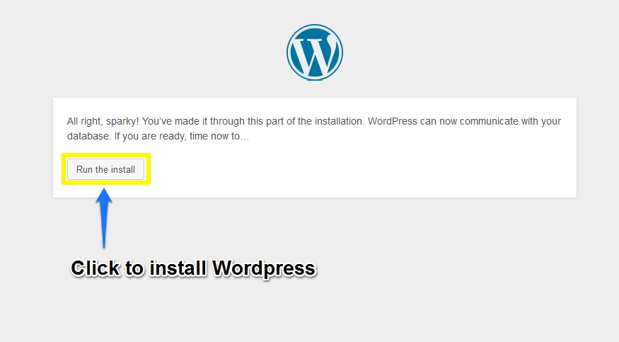 Forth Screen of WordPress Installation