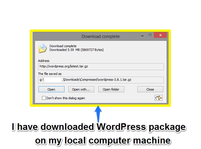 WordPress- Package Downloaded
