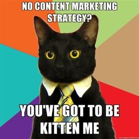 content marketing black kitten sitting